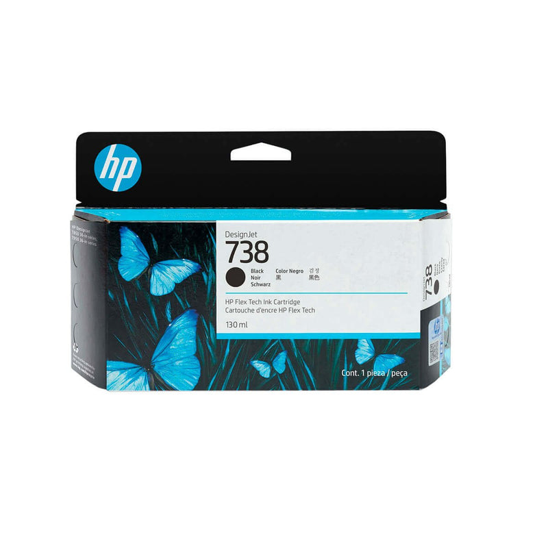 Cartucho de Tinta HP 738 Preto 498N4A | Plotter DesignJet T850 & T950 | Original 130ML