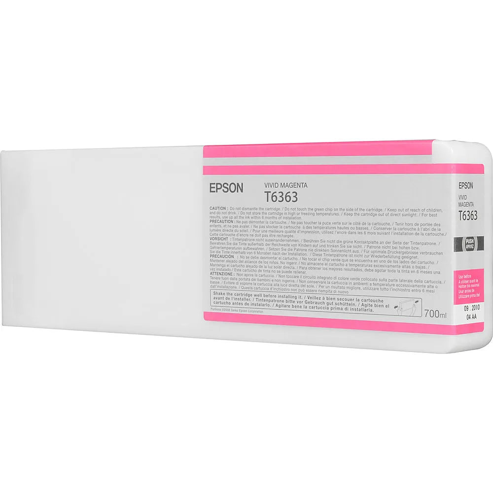 Cartucho de Tinta Epson UltraChrome HDR Magenta Vivo 700 ml para Stylus Pro 7900 e 9900 (T636300)