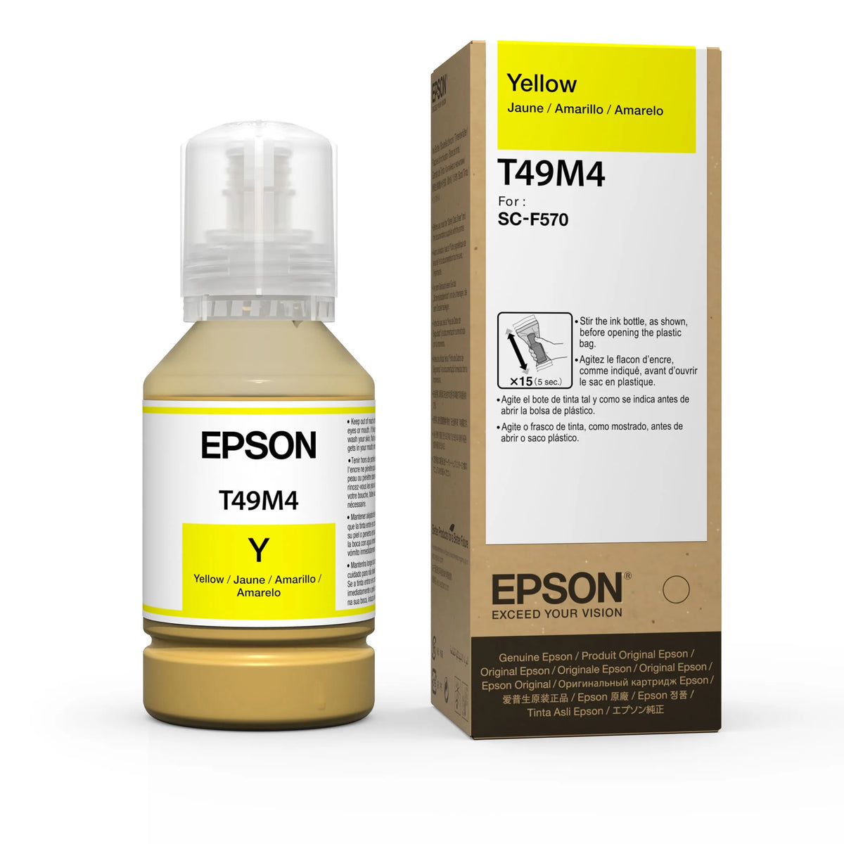 Garrafa de Tinta Epson UltraChrome DS Amarelo 140 ml (T49M420)