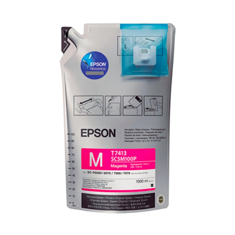Tinta Epson 1000ML para F6070 F6200 F7070 F7170 F7200 F9200 F9370 Magenta T741320