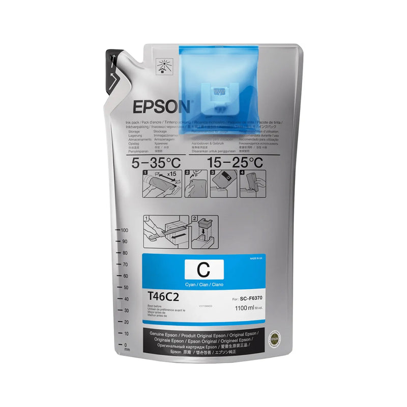 Tinta Epson 1100ML para F9470H F9470 F6370 Ciano T46C220