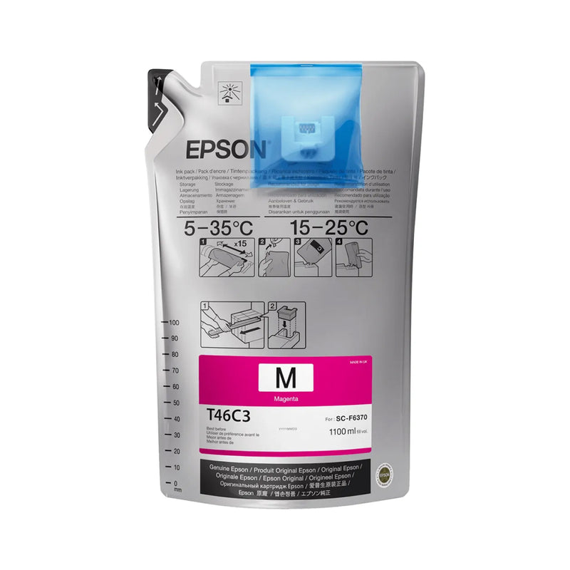 Tinta Epson 1100ML para F9470H F9470 F6370 Magenta T46C320