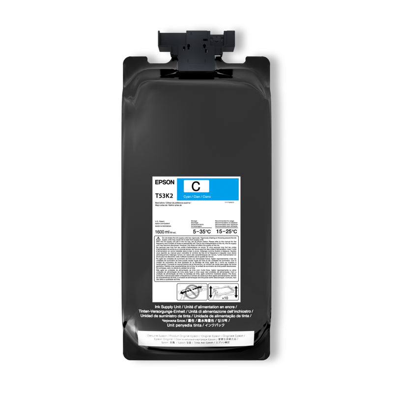Tinta Epson Bag 1600ML para F6470H F6470 F9570 F9570H Ciano T53K220