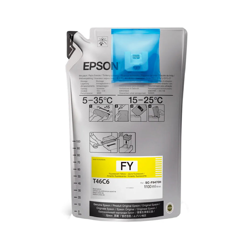 Tinta Epson 1100ML para F9470H Amarelo Fluorescente T46C620